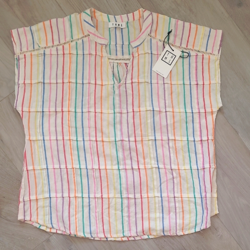 THML Multicolor Striped Cotton Blouse